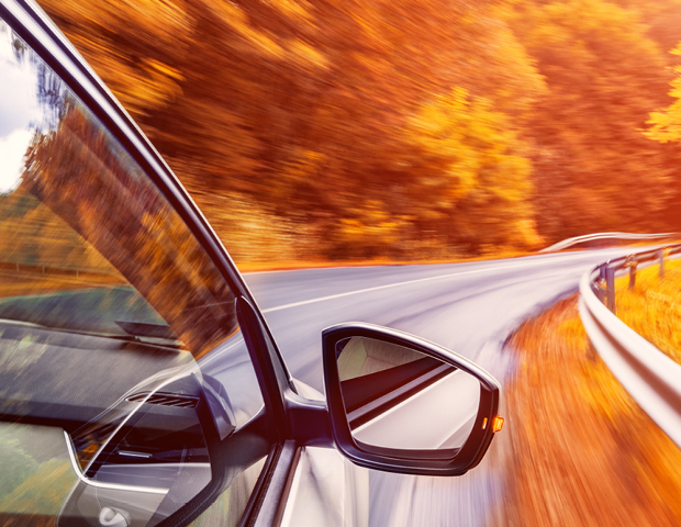 car driving on road