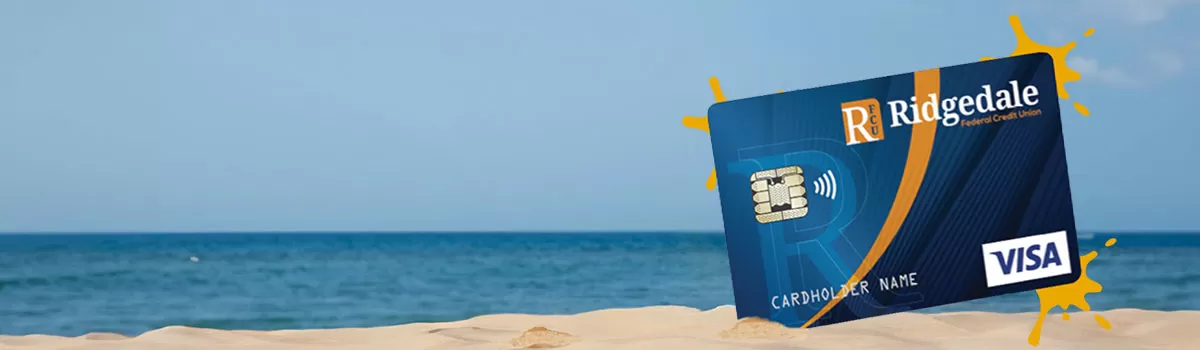 Visa Credit Card on the beach