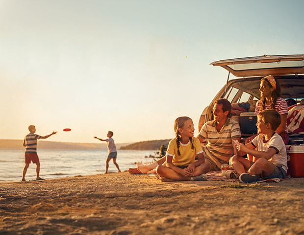 1970s family on a beach